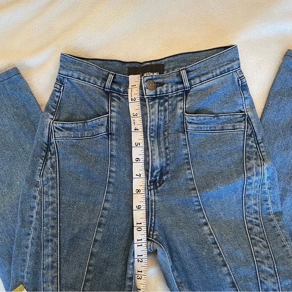3x1 x Jason Wu W4 Jeans denim USA paneled straight high rise - Picture 9 of 11